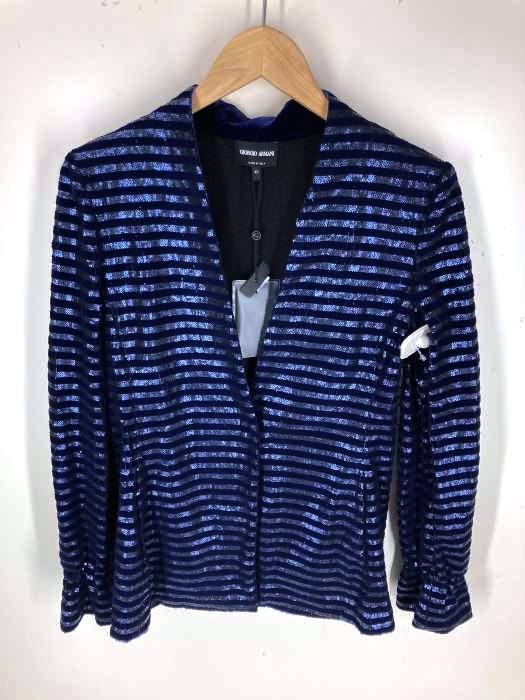 Giorgio Armani（ジョルジオアルマーニ） ボーダー スパンコール テーラード ジャケット レディース アウター