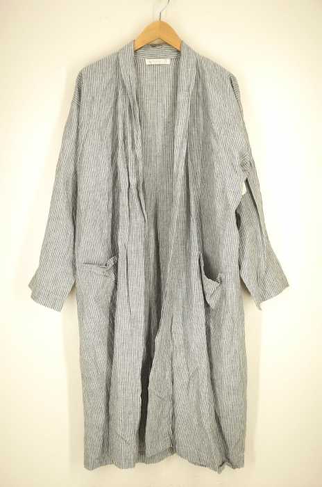 fog linen work×nest Robe （フォグリネンワークネストローブ） リネンストライプガウンコート レディース アウター