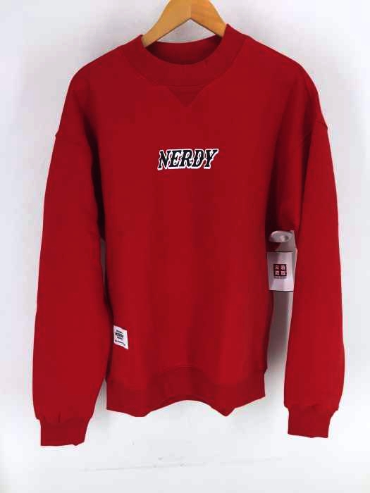 nerdy（ノルディー） Brushed High-neck Sweatshirt_Red_M メンズ トップス