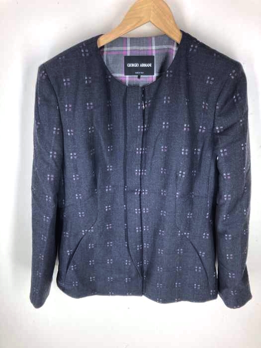 Giorgio Armani（ジョルジオアルマーニ） チェック ノーカラー ジャケット レディース アウター