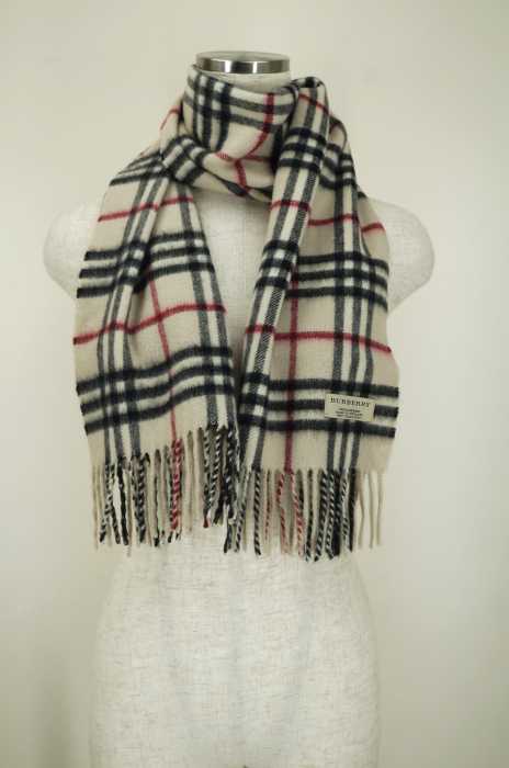 BURBERRY（バーバリー） チェック柄カシミヤマフラー レディース ファッション雑貨