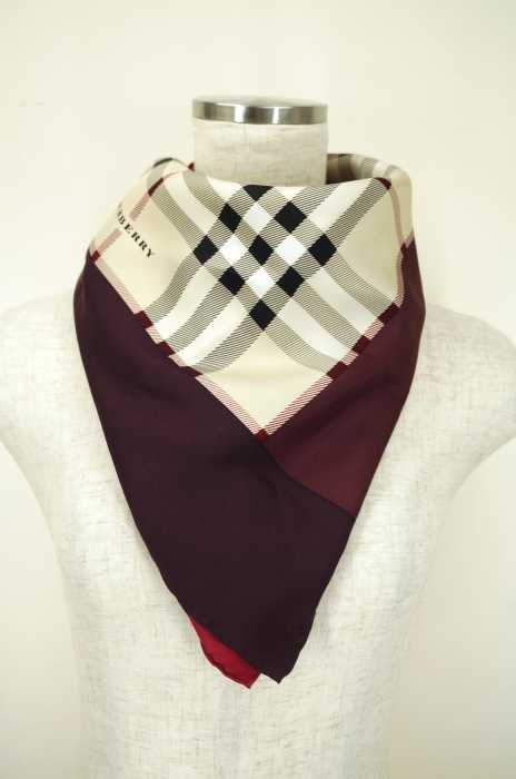 BURBERRY LONDON（バーバリーロンドン） バーバリーチェックシルクスカーフ レディース ファッション雑貨