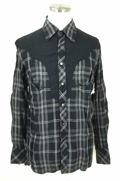 Y's for men （ワイズフォーメン） チェック柄切替ボタンシャツ メンズ トップス