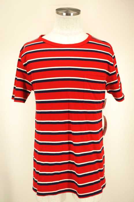 maison kitsune (メゾンキツネ) ポケット付きボーダー柄 メンズ トップス