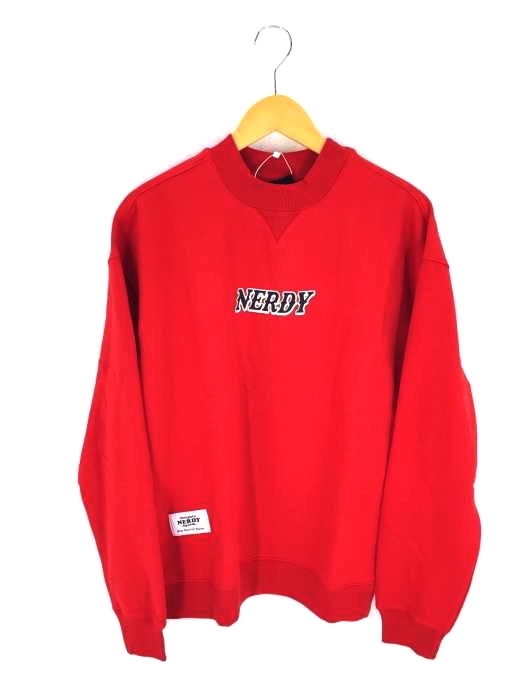 nerdy（ノルディー） Brushed High-neck Sweatshirt_Red_M メンズ トップス