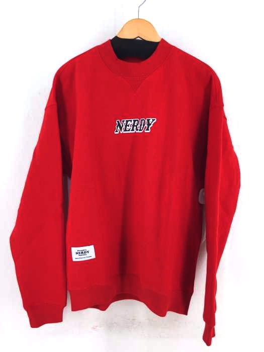 nerdy（ノルディー） Brushed High-neck Sweatshirt_Red_M メンズ トップス