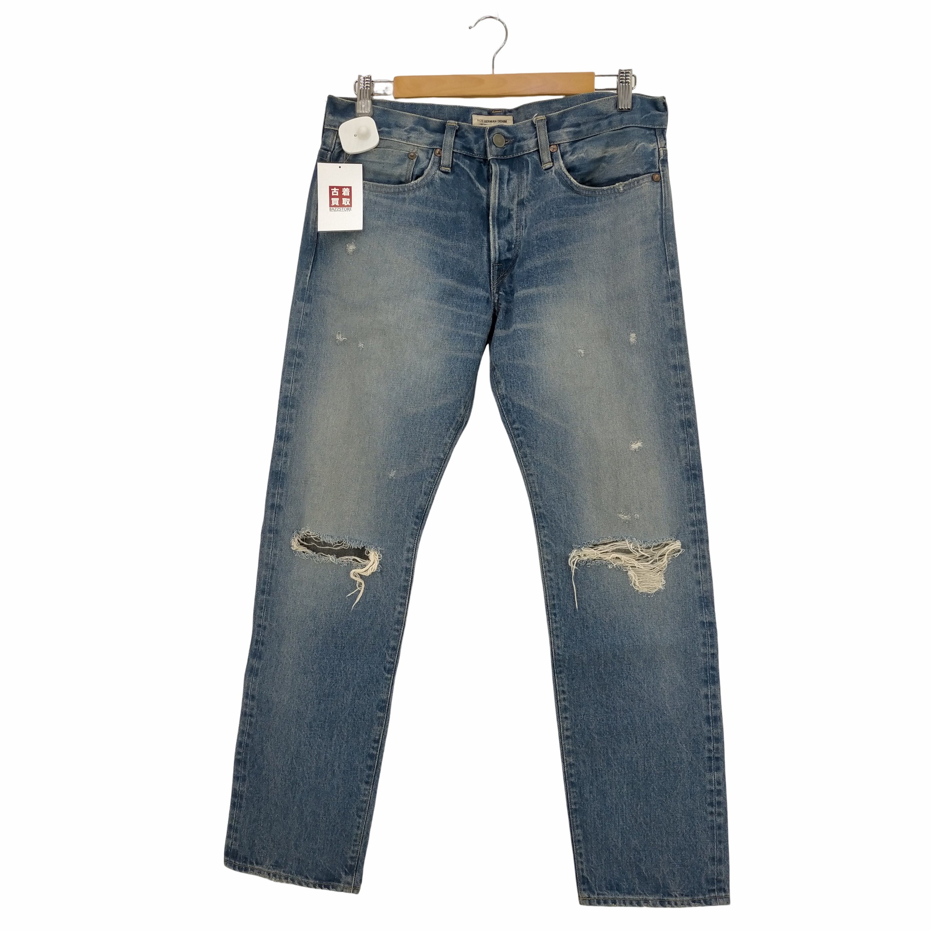 RON HERMAN DENIM(ロンハーマン)USA製 ダメージ加工 ボタンフライ 