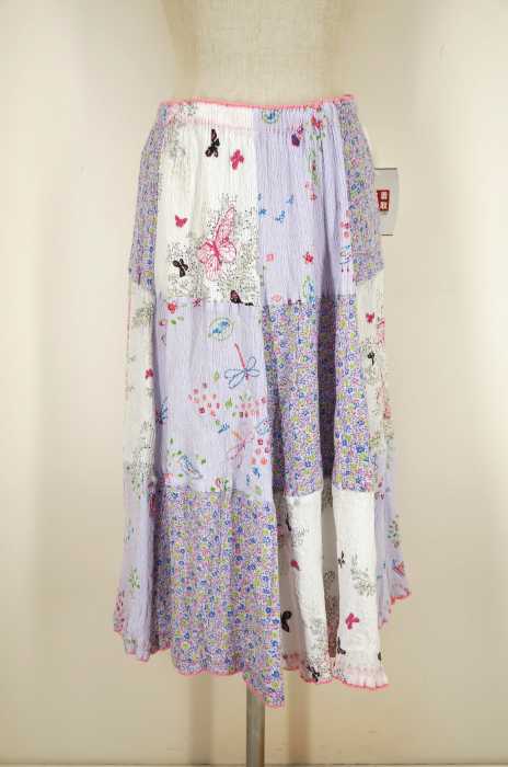 TSUMORI CHISATO （ツモリチサト） 花柄切替シワ加工スカート レディース スカート