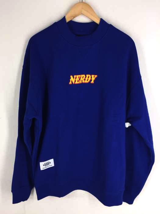 nerdy（ノルディー） Brushed High-neck Sweatshirt_Blue_L メンズ トップス