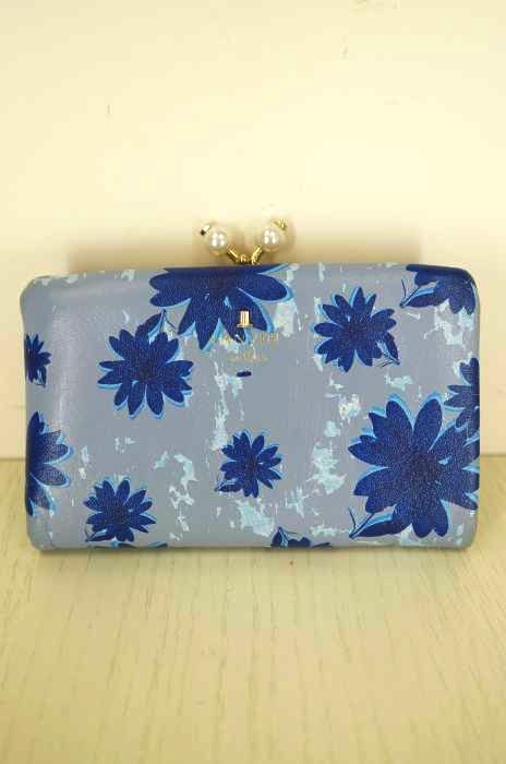 LANVIN en Bleu(ランバンオンブルー) 花柄がま口二つ折り財布 レディース 財布・ケース