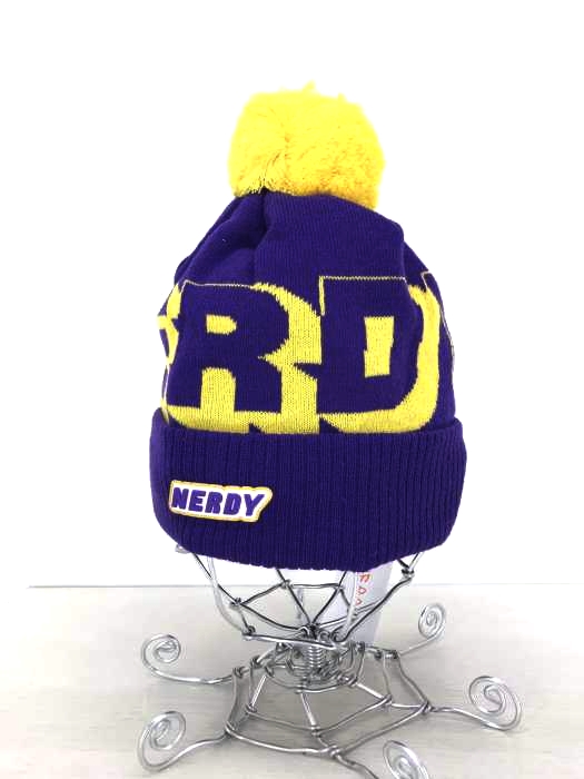 nerdy（ノルディー） Multi Color Logo Ball Beanie_Purple メンズ 帽子