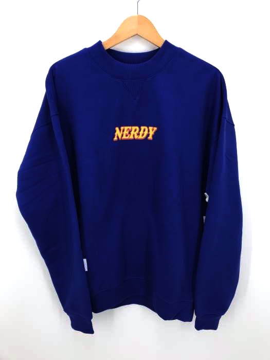nerdy(ノルディー) Brushed High-neck Sweatshirt_Blue_L メンズ トップス