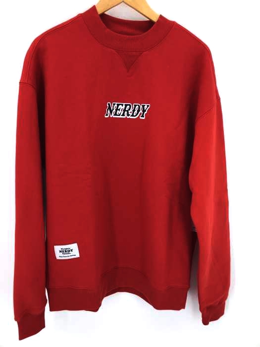 nerdy(ノルディー) Brushed High-neck Sweatshirt_Red_L メンズ トップス