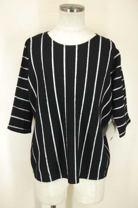HOMME PLISSÉ ISSEY MIYAKE  （オムプリッセ　イッセイミヤケ） ストライプ プリーツTシャツ メンズ トップス