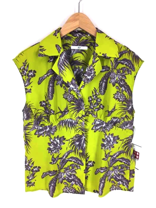 SLY（スライ） EXOTIC PLANTS SH TOPS ノースリーブアロハシャツ レディース トップス