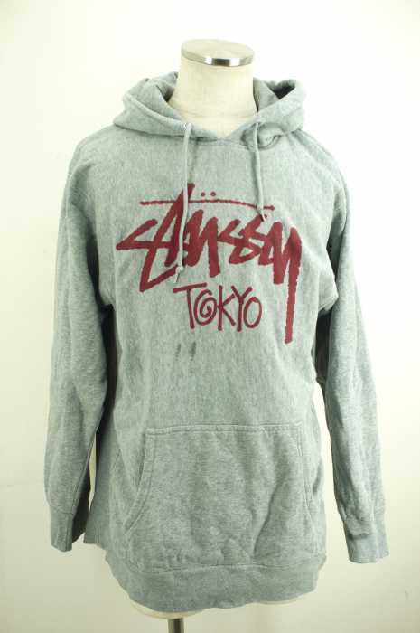 STUSSY （ステューシー） 裏起毛胸プリントプルオーバーパーカー メンズ トップス