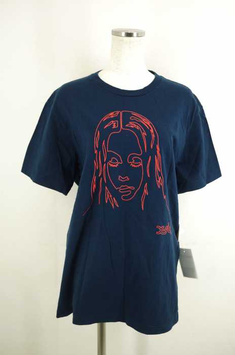X-girl (エックスガール) ラメプリントクルーネックTシャツ レディース トップス
