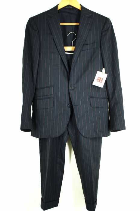 UNITED ARROWS green label relaxing (ユナイテッドアローズグリーンレーベルリラクシング) ストライプ柄2Bジャケット パンツ裾ダブル メンズ セットアップ
