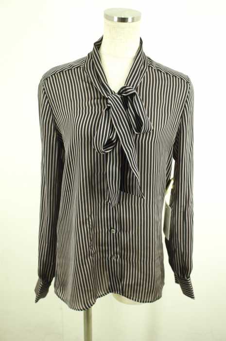 Makers Shirt 鎌倉（メーカーズシャツカマクラ） ボウカラーストライプシャツブラウス レディース トップス