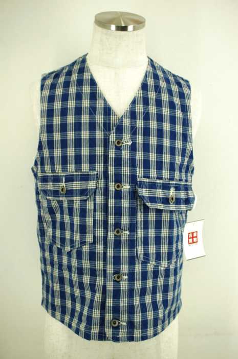 SUGAR CANE (シュガーケーン) 9oz.CottonPALAKA VEST チェック柄ワークベスト メンズ トップス