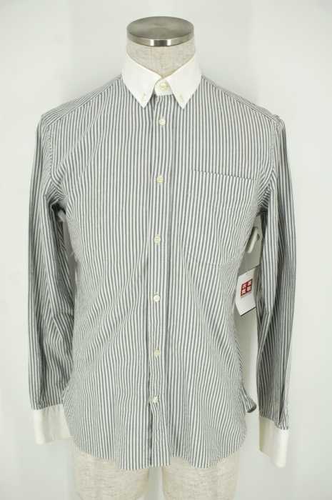maison kitsune (メゾンキツネ) クレリックストライプオックスフォードボタンシャツ メンズ トップス