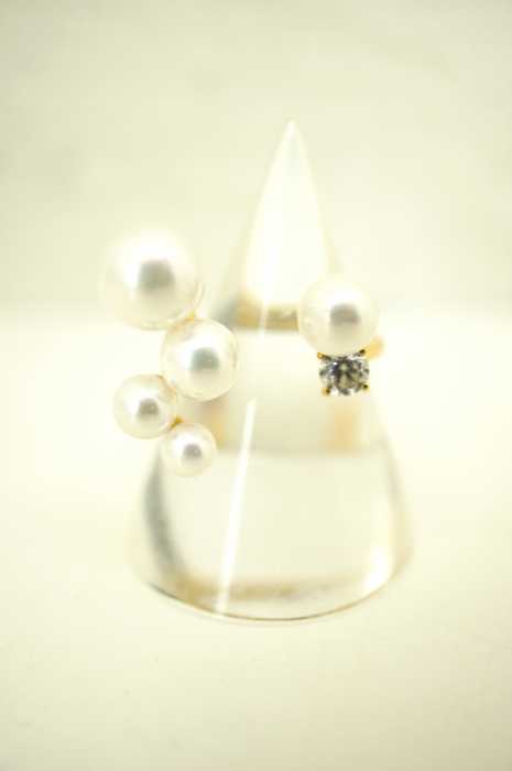 ete (エテ) シルバー925 デコレートパール ツインリング レディース アクセサリー