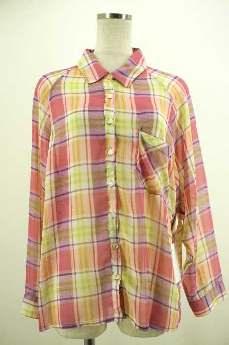 one after another NICE CLAUP (ワンアフターアナザーナイスクラップ) チェックシフォンシャツ レディース トップス