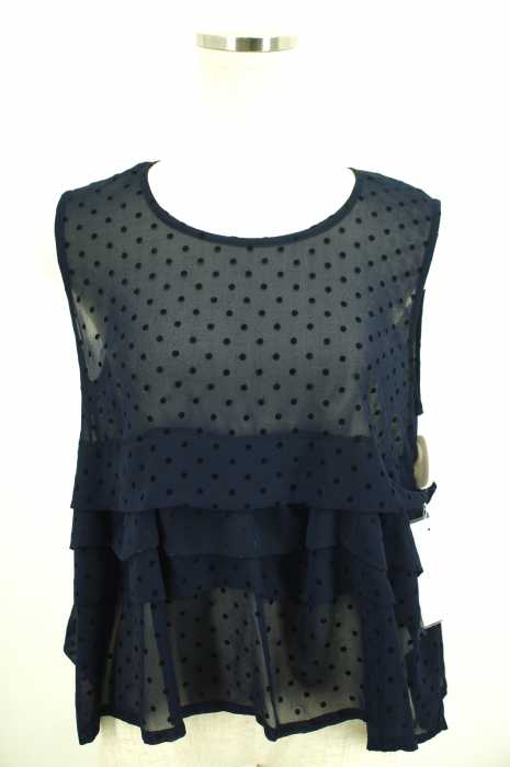 tricot COMME des GARCONS （トリココムデギャルソン） AD2009 ドット柄シースルーフリルトップス レディース トップス
