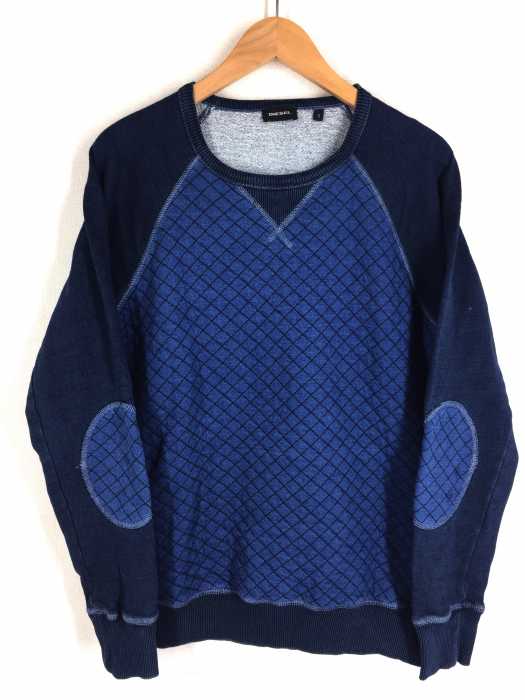 DIESEL (ディーゼル) エルボーパッチ インディゴスウェット メンズ トップス