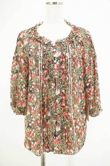 NATURAL BEAUTY BASIC （ナチュラルビューティーベーシック） シフォン地花柄シャツブラウス レディース トップス