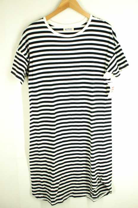 BEAMS BOY (ビームスボーイ) 1cm ボーダー クルー ショートスリーブ レディース ワンピース