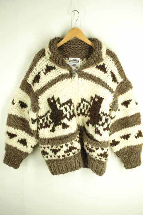 LONGHOUSE(ロングハウス) カナダ製 カウチンニット ジップアップ メンズ アウター