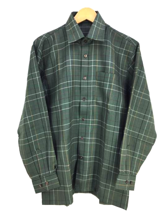 USED古着（ユーズドフルギ） CARIO FARINI チェックウールシャツ メンズ トップス