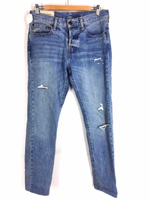 Abercrombie & Fitch（アバクロンビーアンドフィッチ） ダメージ加工　テーパード　ボタンフライ メンズ パンツ
