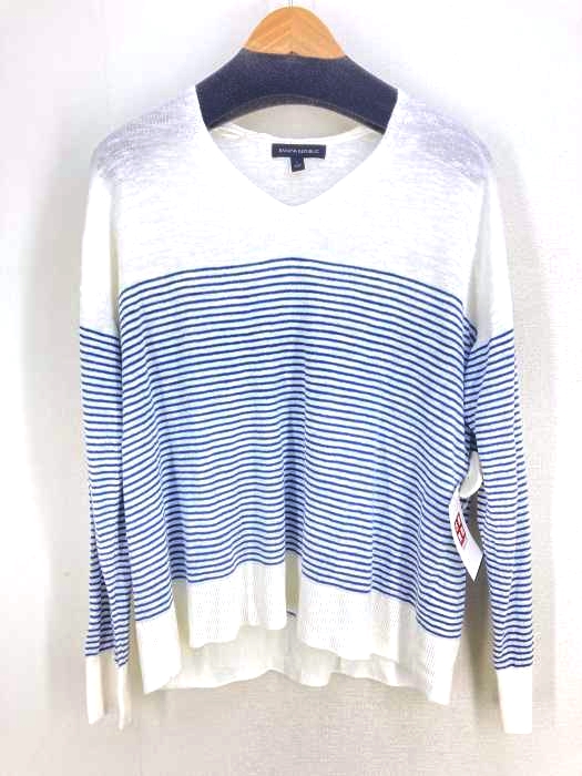BANANA REPUBLIC（バナナリパブリック） Vネックボーダーニット レディース トップス