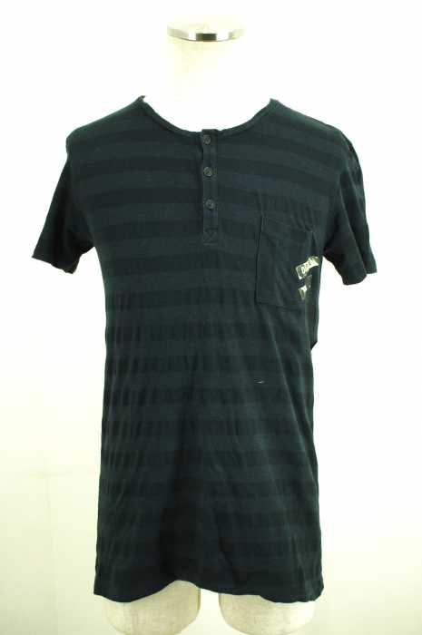 DIESEL （ディーゼル） シャドウボーダーヘンリーネックTシャツ メンズ トップス
