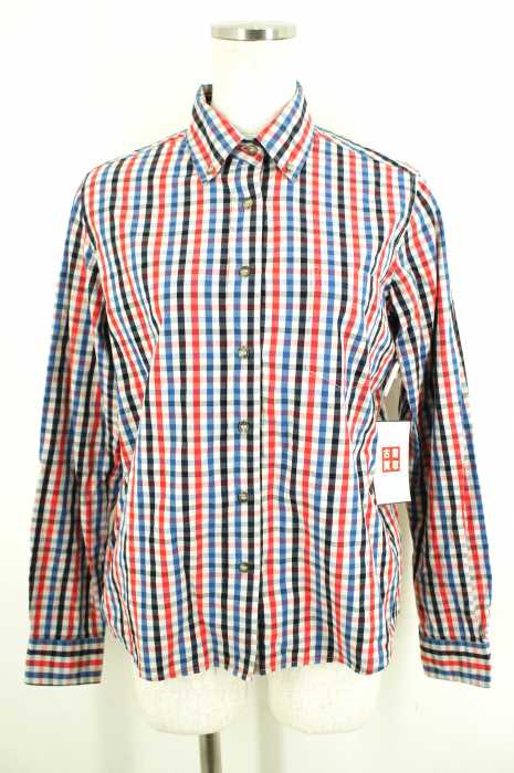 PETIT BATEAU （プチバトー） チェックボタンダウンシャツ レディース トップス