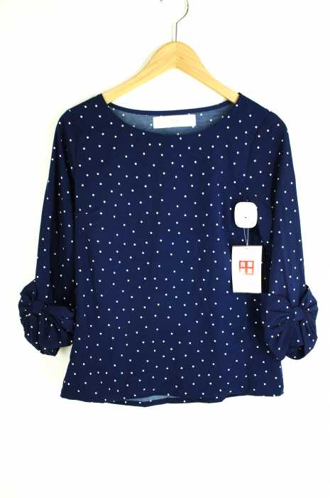 tocco closet（トッコクローゼット） 袖リボン ドット柄ブラウス レディース トップス