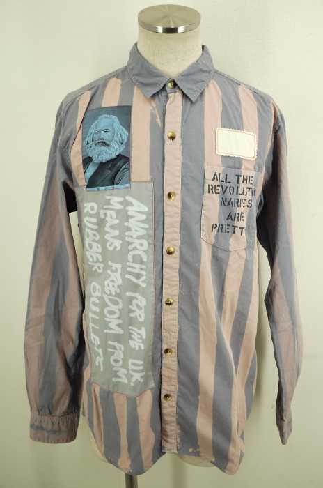 LUKER　（ルーカー） 16SS　PEEL & LIFT　アナーキーブリーチ加工シャツ メンズ トップス