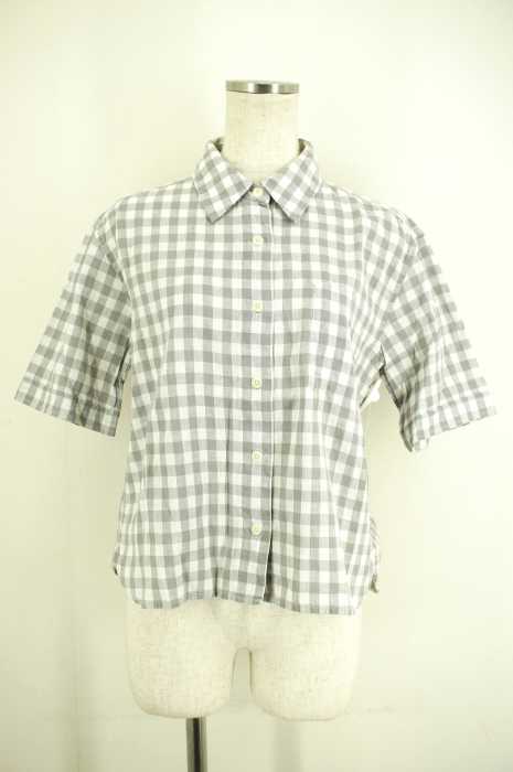 MARGARET HOWELL (マーガレットハウエル) 15SS リネン混チェック柄ボタンシャツ レディース トップス