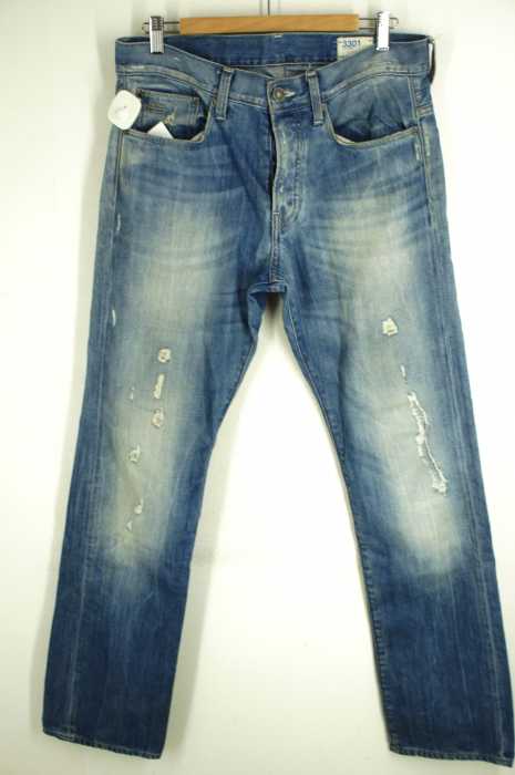 G-STAR RAW (ジースターロー) 3301 ダメージ加工 メンズ パンツ