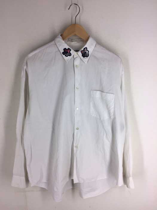 COMME des GARCONS SHIRT（コムデギャルソンシャツ） フランス製 襟刺繍デザイン コットン長袖シャツ メンズ トップス