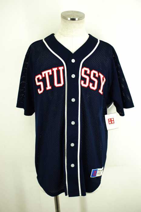 STUSSY ステューシー アーチロゴ メッシュ ベースボールシャツ