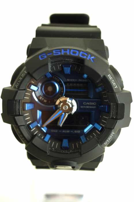 G-SHOCK(ジーショック) GA-710 デジタル×アナログ コンビネーション 3Dフェイス ガリッシュカラー ブラック&ブルー メンズ 腕時計