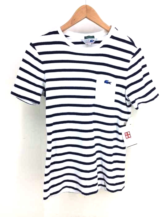 CHEMISE LACOSTE(シュミーズ ラコステ) パイル地クルーネックボーダーTシャツ メンズ トップス