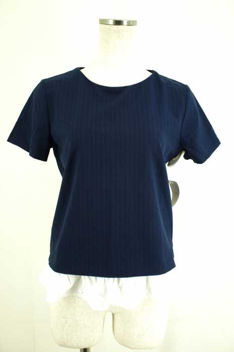 ZARA （ザラ） 裾切替ストライプバックジップトップス レディース トップス