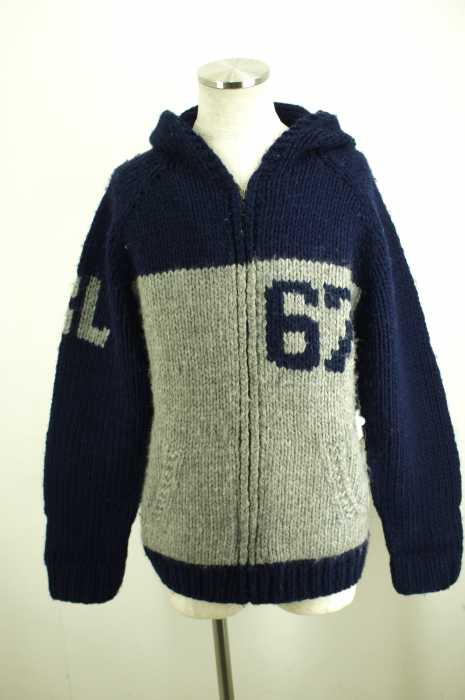 POLO JEANS COMPANY RALPH LAUREN （ポロジーンズカンパニーラルフローレン） バイカラーナンバリングウールニットパーカー メンズ トップス