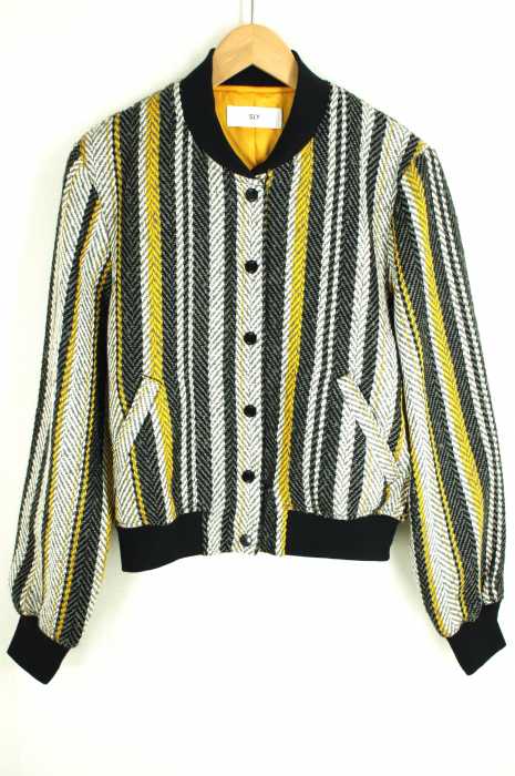 SLY（スライ） TWEED STRIPE ノーカラー BZ レディース アウター