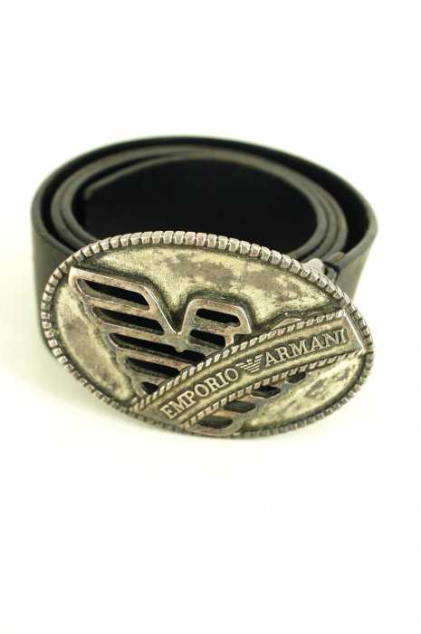EMPORIO ARMANI (エンポリオアルマーニ) ロゴバックル レザー メンズ ファッション雑貨