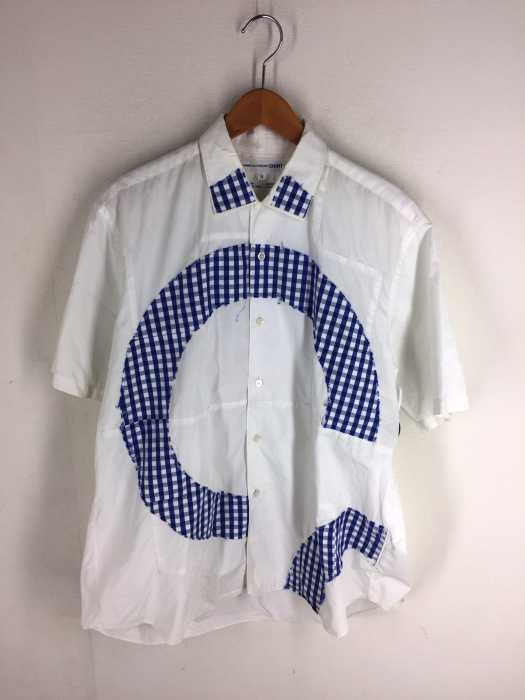 COMME des GARCONS SHIRT（コムデギャルソンシャツ） フランス製 加工 パッチワーク半袖シャツ メンズ トップス